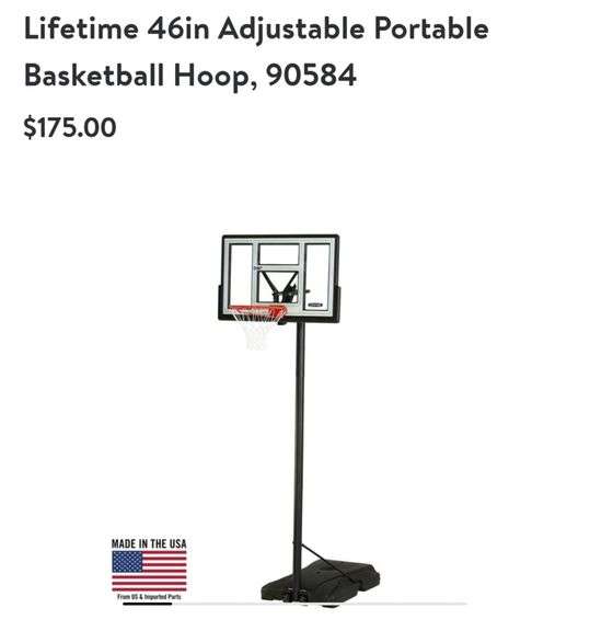 Lifetime 46" Portable Basketball Goal Lexington Online Auction