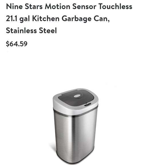 Ninestar 21.1gal Motion Sensor Trash can Lexington Online Auction