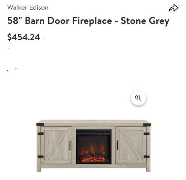 Walker Edison 58" Barn Door Fireplace TV Stand Lexington Online Auction