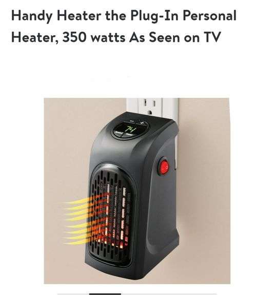 Handy Heater Plug In Personal Heater 350Watts Lexington Online Auction