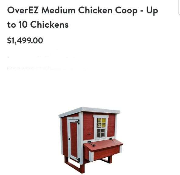 ASSEMBLED OverEZ Medium Chick Coop Houses up To 10 chickens Lexington