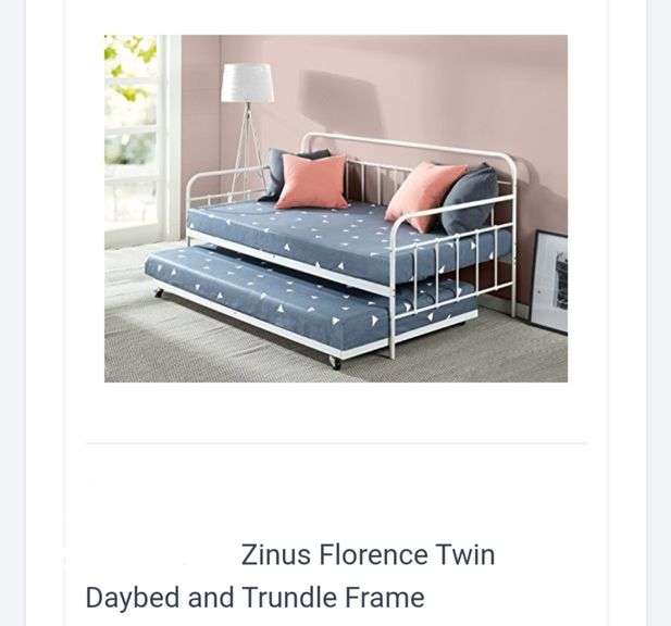 Zinus Florence Twin Daybed and Trundle Frame Lexington Online Auction