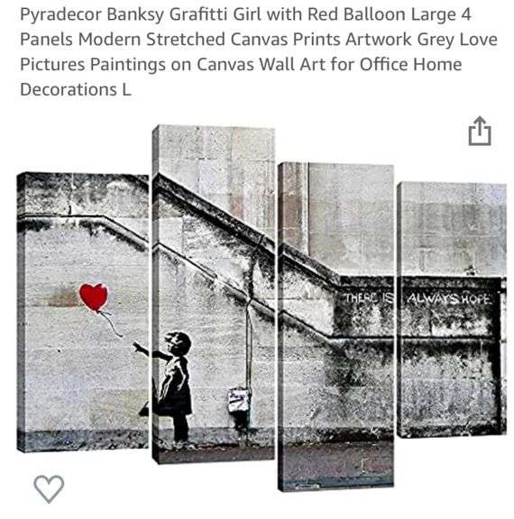 Graffiti Girl With Red Balloon Canvas Prints Lexington Online Auction