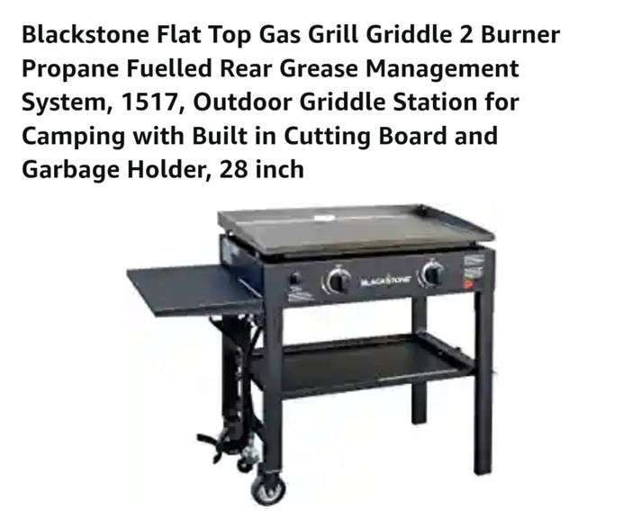 Blackstone Flat Top Gas Grill Griddle 2 Burner 28" Lexington Online