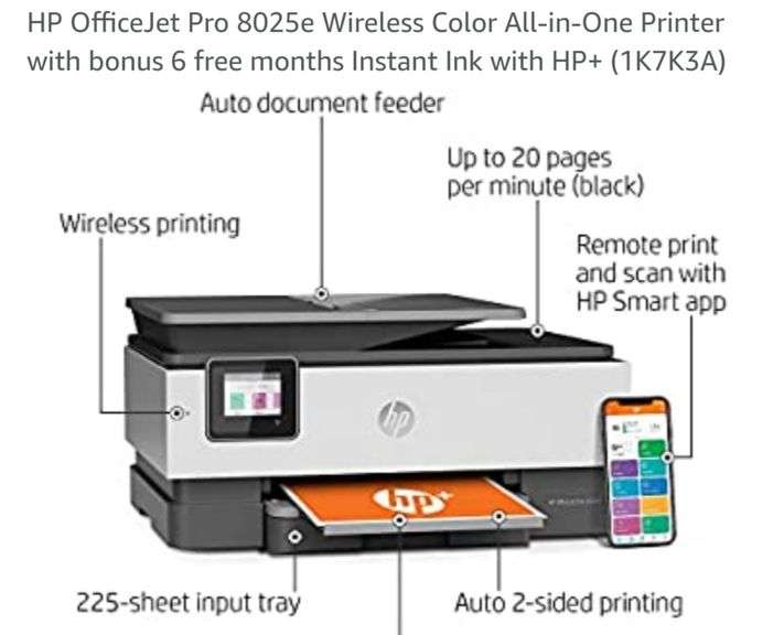 HP OfficeJet Pro 8025e Wireless Color AllinOne Printer Lexington
