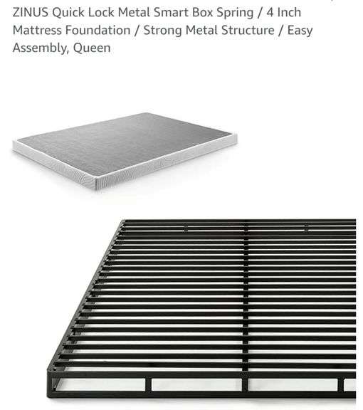 ZINUS Quick Lock Metal Smart Box Spring / 4 Inch Mattress Foundation