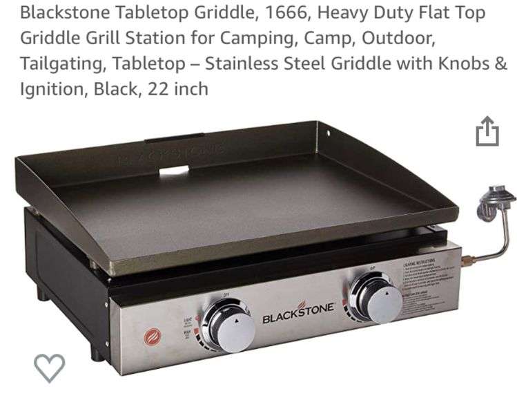 Blackstone Tabletop Griddle, 1666, Heavy Duty Flat Top Griddle Grill