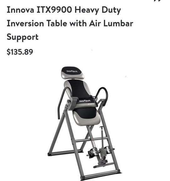 Innova Comfort Lumbar Support Inversion Table Innova Fitness