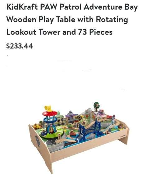 KidKraft Paw Patrol Wooden Play Table with Accessories Lexington