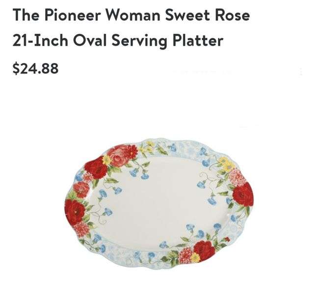 Pioneer Woman Sweet Rose 21" Oval serving Platter Lexington Online