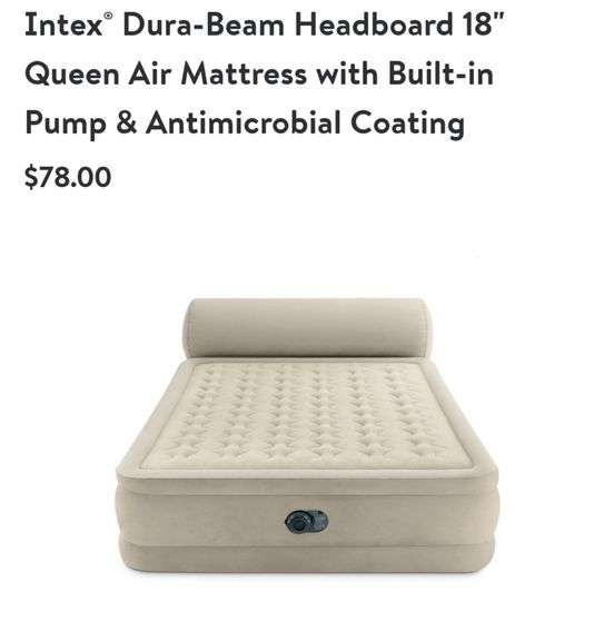 Intex Dura Beam Headboard 18" Queen Air Mattress Lexington Online Auction