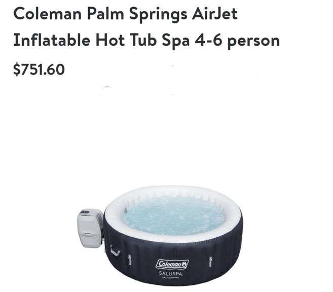 Coleman Palm Springs Airjet Inflatable Hot Tub Spa Lexington Online