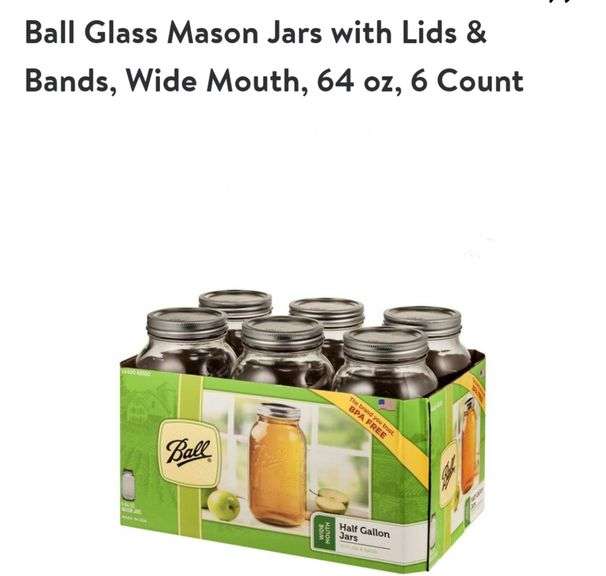 Ball Mason Jars 6ct 64oz Wide Mouth Lexington Online Auction