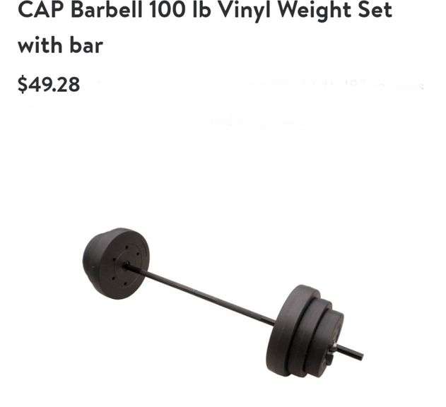 CAP Barbell 100lb Vinyl Weight Set With Bar Lexington Online Auction