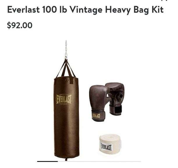 Everlast 100lb Vintage Heavy Weight Bag Lexington Online Auction