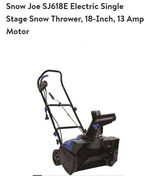 Snow Joe 13A 18" Electric Snow Thrower Lexington Online Auction