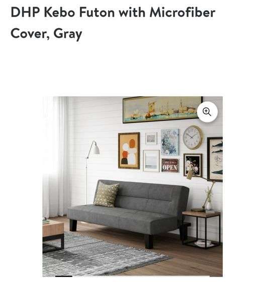DHP Kebo Futon with Microfiber Cover Gray Lexington Online Auction