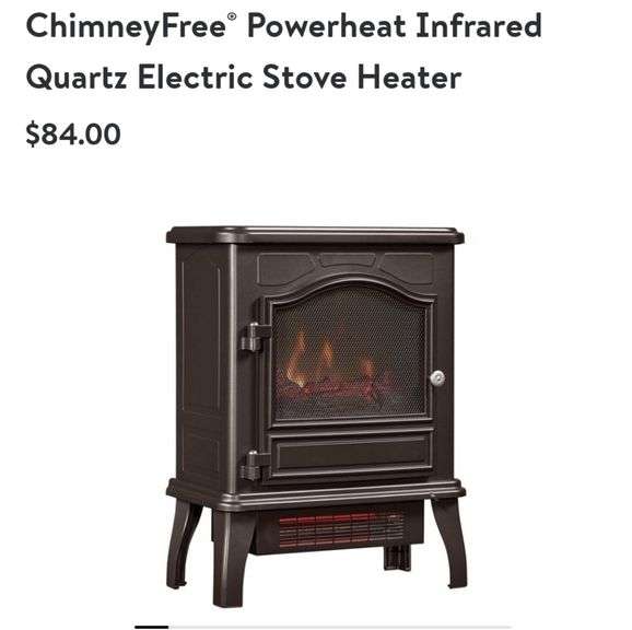 ChimneyFree Powerheat Infrared Quartz Electric Stove Heater Lexington