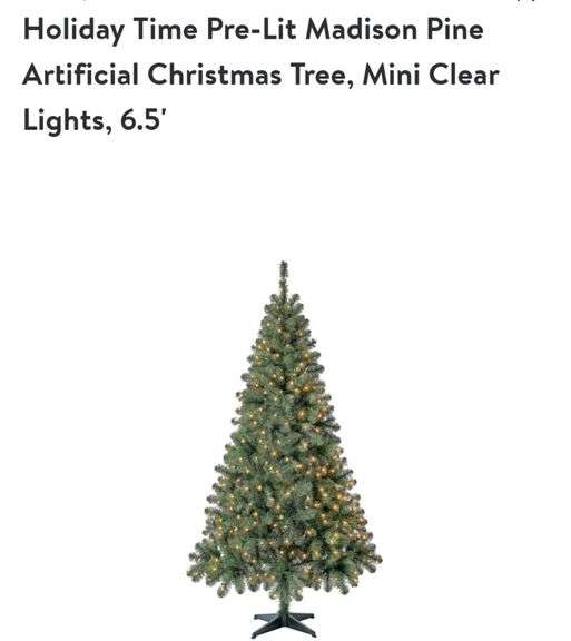 Hoilday Time 6.5ft Prelit Madison Pine Christmas Tree Lexington