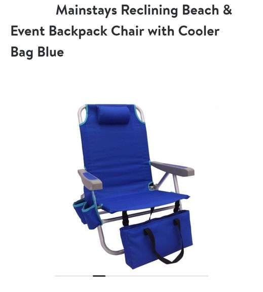 Mainstays Reclining Backpack Beach Chair With Cooler Lexington Online