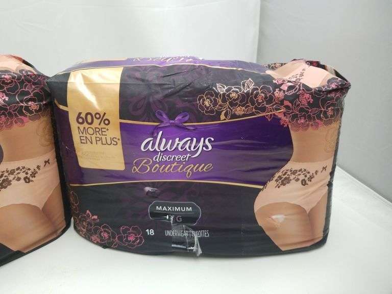 2 Always Discreet Boutique LG Underwear Lexington Online Auction