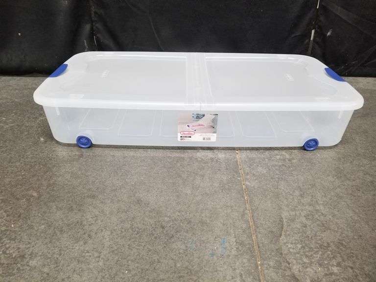 Sterilite 66q Under the bed Rolling Storage Tote Lexington Online Auction
