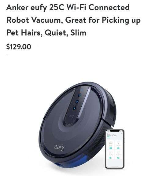 Anker Eufy 25c WiFi Connected Robot Vacuum Lexington Online Auction