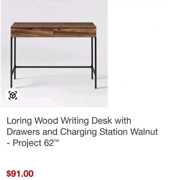 Project 62 Walnut Finish Loring Writing Desk Lexington Online Auction