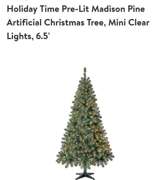 Holiday Time Pre Lit Madison Pine Artificial Christmas Tree 6.5