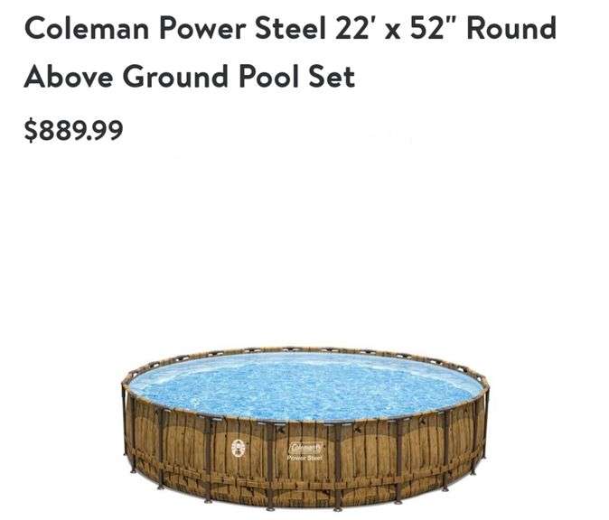 Coleman Power Steel 22'x52" Round Above Ground Pool Set Lexington