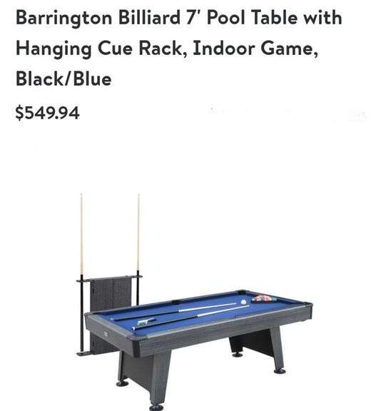Barrington Billiard 7' Pool Table with Cue Rack/Indoor Game Lexington