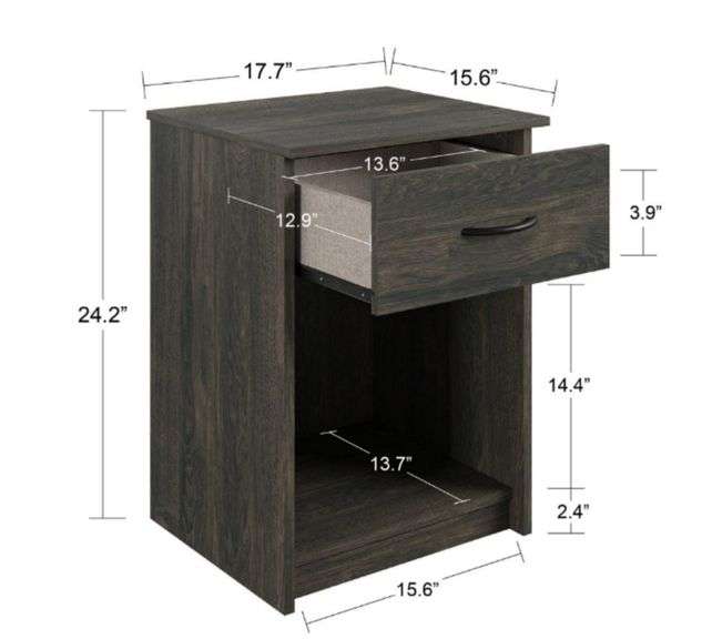 Mainstays Clasic Nightstand with Drawer Black Oak Lexington Online