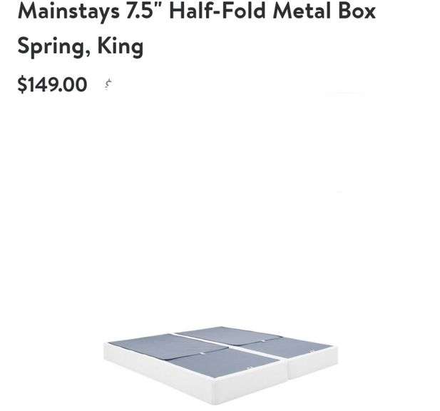 Mainstays 7.5" Half Fold Metal Box Spring King Size Lexington Online
