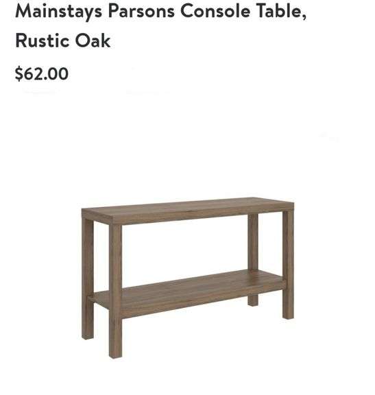 Mainstays Parsons Console Table Rustic Oak Lexington Online Auction