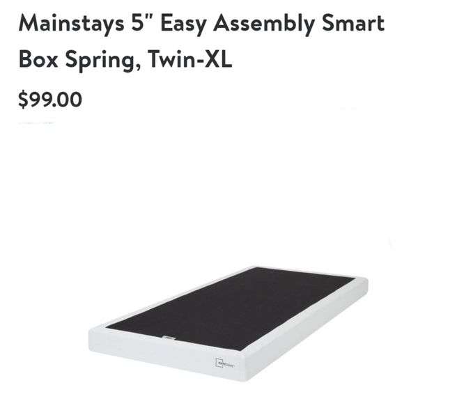 Mainstays 5" Easy Assembly Smart Box Spring TwinXl Lexington Online