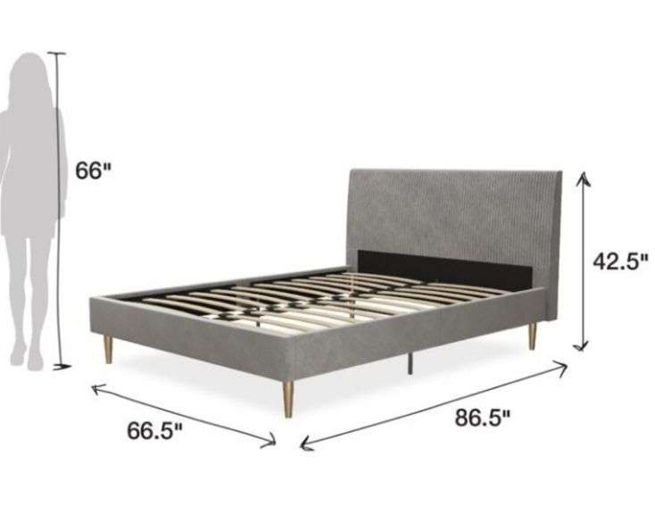 Mr Kate Daphne Upholstered Bed with Headboard & Modern Platform Frame