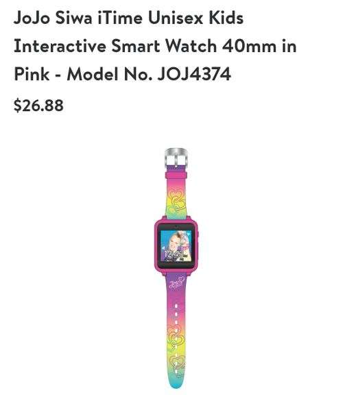 JOJO SIWA KIDS INTERACTIVE SMART WATCH Lexington Online Auction