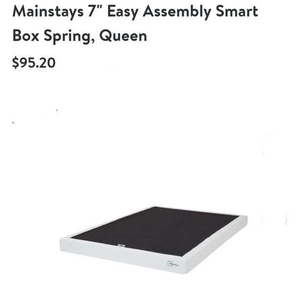 Mainstays 7" Easy Assembly Smart Box Spring Queen Size Lexington