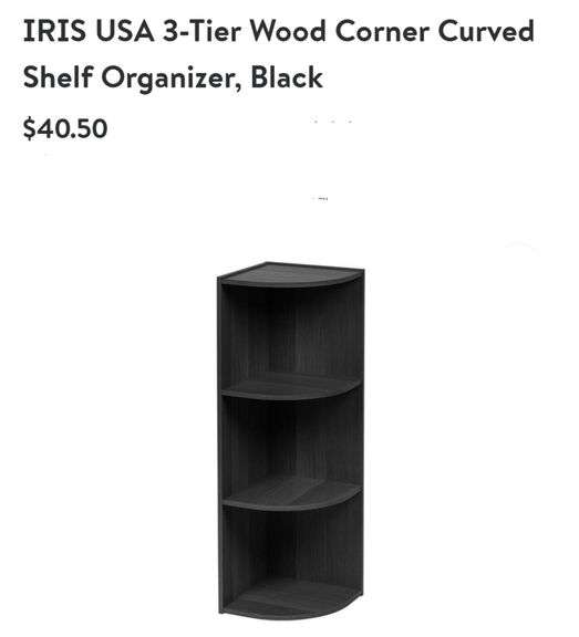 Iris USA 3 Tier Wood Corner Curved Shelf Organizer Lexington Online