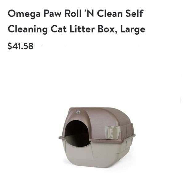 Omega Paw Roll N Clean Self Cleaning Cat Litter Box Lg Lexington