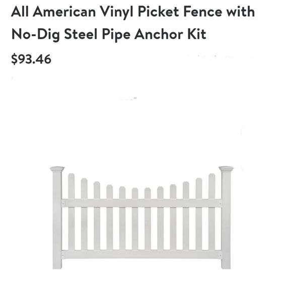 All American Vinyl Picket fence With No Dig Steel Pipe Anchor Kit