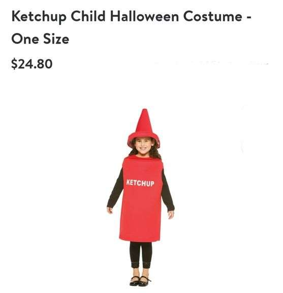 Kids Ketchup Costume One Size Fits Most Lexington Online Auction