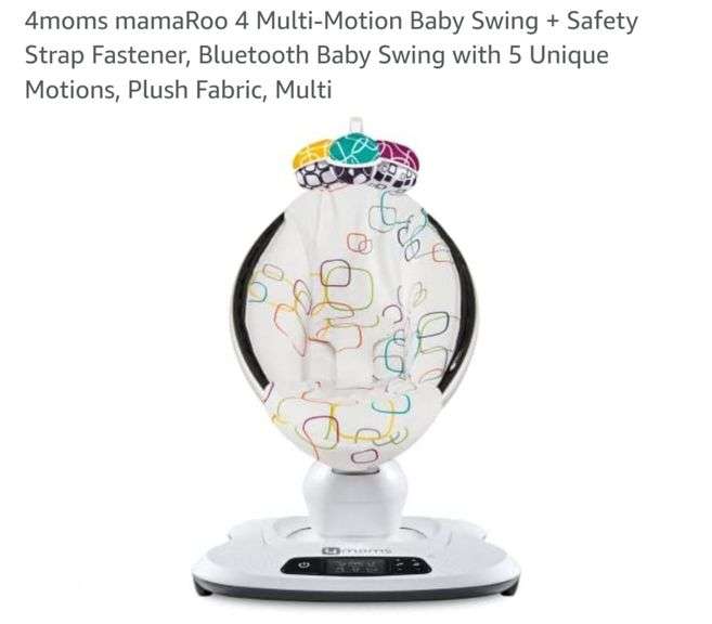 ASSEMBLED 4moms mamaRoo 4 MultiMotion Baby Swing + Safety Strap
