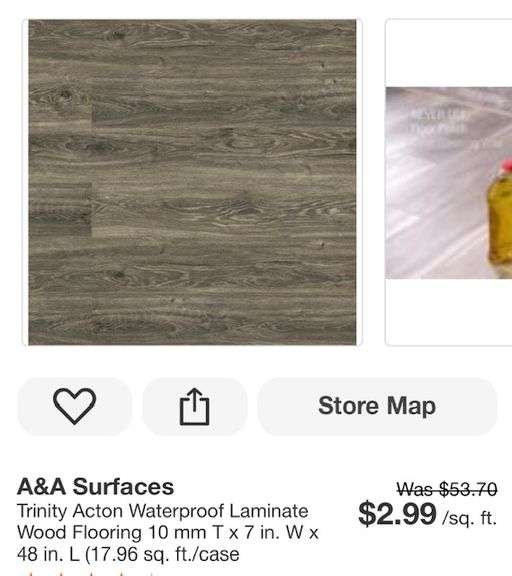 6 boxes of Trinity Action Laminate Flooring. Lexington Online Auction