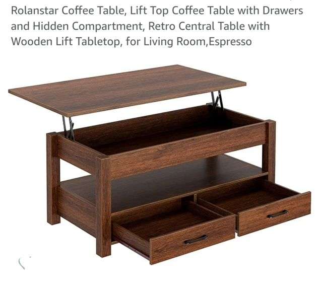 Rolanstar Coffee Table, Lift Top Lexington Online Auction