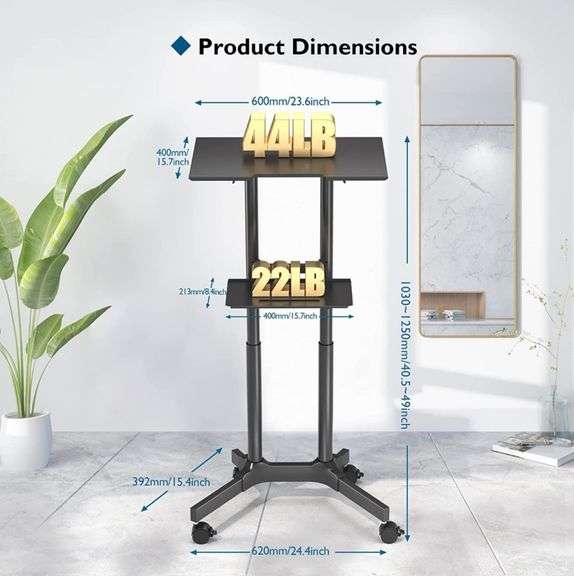 BONTEC Lecterns & Podiums Portable Mobile Standing Laptop Desk, Sit