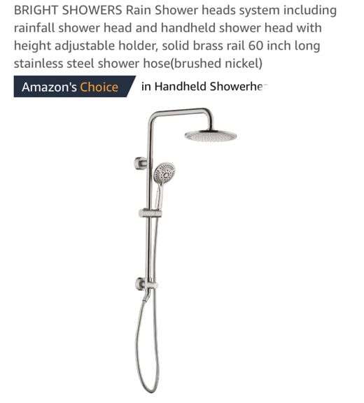 BRIGHT SHOWERS Rain Shower heads system including rainfall shower head