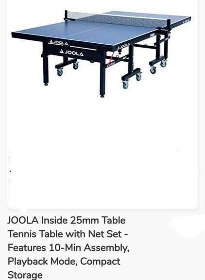 JOOLA Inside 25mm Table Tennis Table with Net Set - Features 10-Min Assembly, Playback Mode, Compact Storage