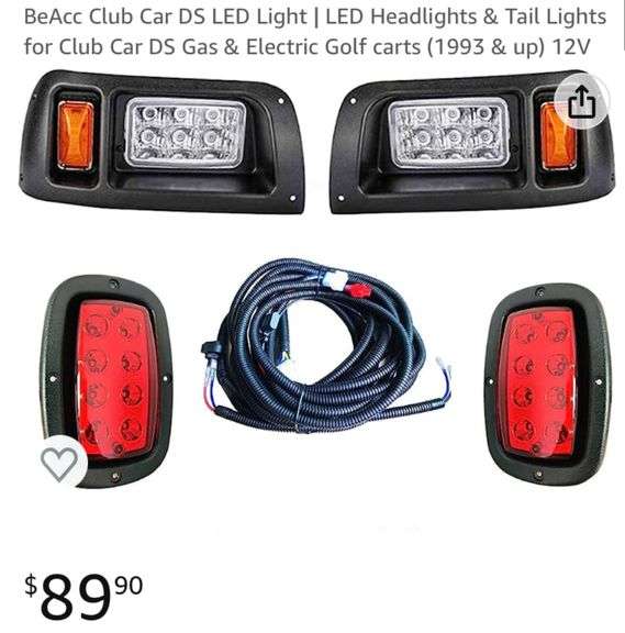 BeAcc Club Car DS LED Light LED Headlights & Tail Lights for Club Car