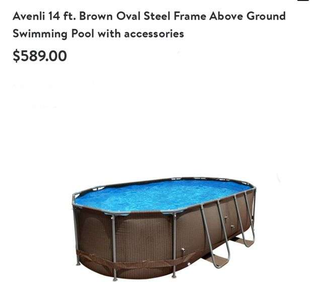 Avenli 14' Oval Steel Frame Above Ground Swimming Pool Lexington Online Auction